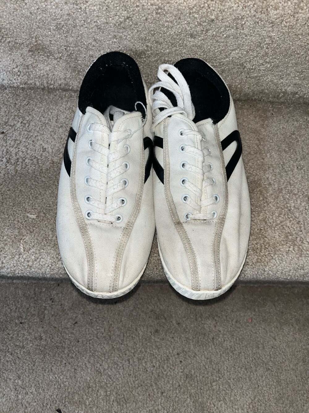 Tretorn Nylite Plus Canvas Sneakers White/Black Women's Size 9